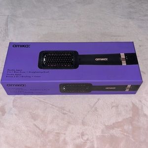 Amika double agent 2-in-1 blow dryer straightener brush